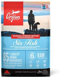 Orijen Six Fish Hundefutter Adult Hypoallergen mit hohem Fleischanteil 12 kg - 2 x 6 kg – Bild 1 von 2