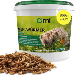 Orni Getrocknete Mehlwürmer Premium Insektenfutter für Wildvögel, Igel und Eichhörnchen 500g – Bild 1 von 4