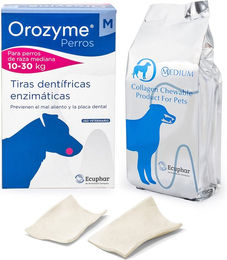 Produktbild von Orozyme Zahnpflege-Strips für mittlere Hunde 141 g - 2 x 141 g