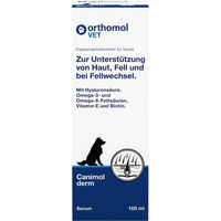 Produktbild von Orthomol Vet Canimol Derm Serum Haut und Fell Supplement für Hunde 100 ml