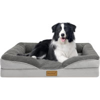 Produktbild von Orthopädisches Hundebett aus Cord für mittelgroße Hunde Waschbar 91x68cm