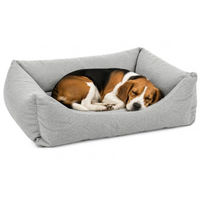 Produktbild von Orthopädisches Hundebett und Katzenbett Flamingo Baleno in Grau mit Memory Foam und abnehmbarem Bezug 80 x 67 x 22 cm