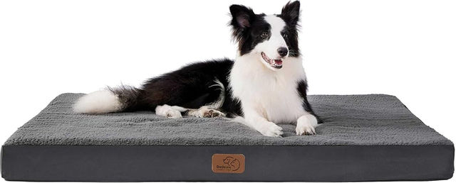 Orthopädisches Bedsure Hundekissen mit Eierkarton-Schaumstoff für kleine, mittlere und große Hunde, Grau, 110 x 80 cm – Bild 1 von 1