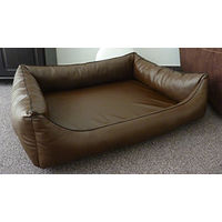 Produktbild von Ortopico Orthopaedisches Hundesofa Hundebett aus Kunstleder mit Viscoschaum Matratze Braun 80 x 60 cm