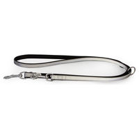 Produktbild von Oslo Silver Leder-Führleine reflektierend Schwarz Silber 200 cm 18 mm