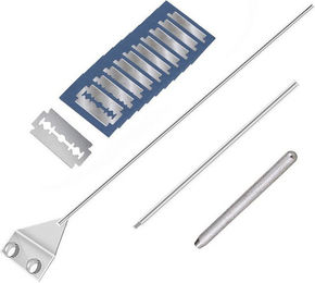 OSTWOLKE Aquariumpflege Algenschaber Set aus Edelstahl mit 10 Klingen und 65cm Teleskopstange für Süßwasser-Aquarien – Bild 1 von 2