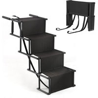 Produktbild von OSTWOLKE Hunderampe Hundetreppe klappbar aus Metall für große Hunde bis 70kg Schwarz