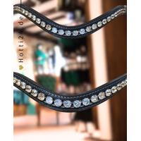 Produktbild von Otto Schumacher Stirnriemen aus Leder mit 8mm Swarovski Crystal in Schwarz