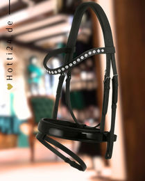 Produktbild von Otto Schumacher Trense Black Line aus Leder mit Zügel in Schwarz