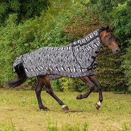 Outdoor-Fliegendecke COMFORT FLEXI ZEBRA aus Polyester in Schwarz-Weiß – Bild 1 von 6