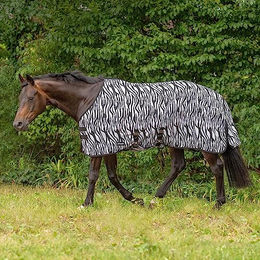 Outdoor-Fliegendecke COMFORT FLEXI ZEBRA aus Polyester in Schwarz Weiß Bunt 125 cm – Bild 1 von 5