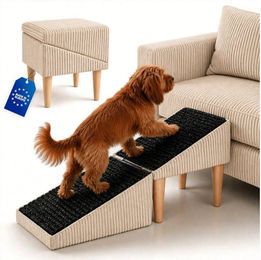 Outentin Haustiertreppe für Hund und Katze klappbar mit Polster und rutschfester Oberfläche 72x36x36 cm – Bild 1 von 5