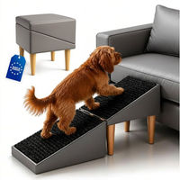 Produktbild von Outentin Haustiertreppe Hundetreppe klappbar mit Polster für Hund und Katze, 2-in-1 Funktion, rutschfeste Oberfläche, 72x36x36 cm, Grau