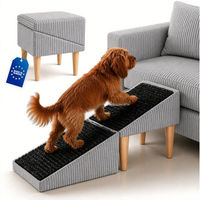 Produktbild von Outentin Haustiertreppe klappbar mit Polster als Hunderampe für Hund und Katze, 72x36x36 cm, rutschfest und gelenkschonend