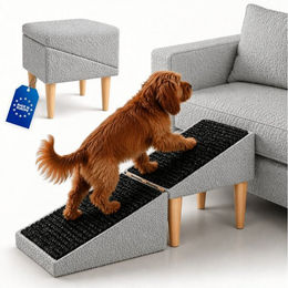 Outentin Haustiertreppe klappbar mit Polster für Hund und Katze, rutschfeste Hunderampe für Sofa und Bett, 72x36x36 cm – Bild 1 von 5