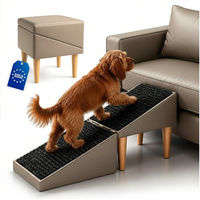 Produktbild von Outentin Haustiertreppe und Hunderampe klappbar mit Polster für Hund und Katze, beige, 72x36x36 cm, rutschfeste Oberfläche und gelenkschonend