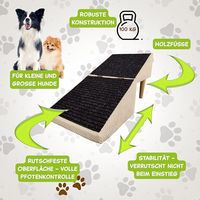 Produktbild von Outentin Hundetreppe Klappbar aus Holz für Hunde aller Altersstufen in Grau oder Beige