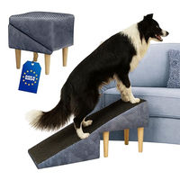 Produktbild von Outentin Hundetreppe klappbar aus Stoff für Hunde aller Größen und Altersstufen, rutschfest und stabil, 36 cm hoch, Grau