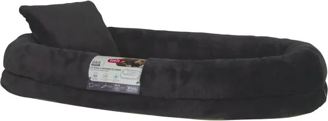 Produktbild von Ovales Hundebett mit Kissen von Zolux aus Polyester in Grau oder Schwarz