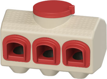 Produktbild von OverEZ Futterautomat für Hühner aus Kunststoff in Beige mit 20 kg Kapazität