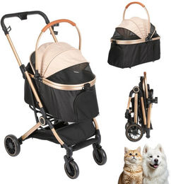 oyajia 3in1 Hundebuggy und Katzenbuggy klappbar mit Aluminium Gestell und Mesh für Hunde und Katzen – Bild 1 von 5