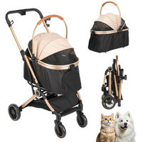 Produktbild von oyajia 3in1 Hundebuggy und Katzenbuggy klappbar mit Aluminium Gestell und Mesh für Hunde und Katzen