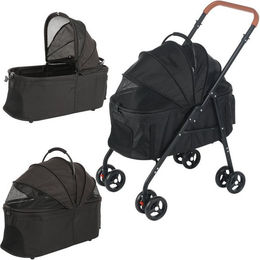 oyajia Hundebuggy Kinderwagen für Hunde und Katzen aus Oxford-Gewebe klappbar Schwarz – Bild 1 von 5