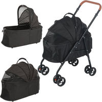 Produktbild von oyajia Hundebuggy Kinderwagen für Hunde und Katzen aus Oxford-Gewebe klappbar Schwarz