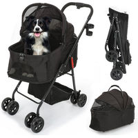 Produktbild von oyajia Hundebuggy klappbarer Hundewagen aus Oxford-Gewebe für Hunde und Katzen in Schwarz Größe M/L