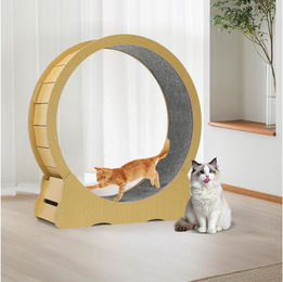 oyajia Katzenlaufrad Intelligenzspielzeug aus Holz mit 100cm Innendurchmesser und Sicherheitsschloss – Bild 1 von 2