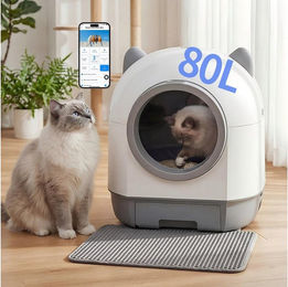 oyajia Katzentoilette XXL selbstreinigendes Katzenklo mit Aromabox und Matte in Weiß – Bild 1 von 5