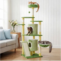 Produktbild von oyajia Kratzbaum aus Plüsch für Katzen in Grün 155 cm