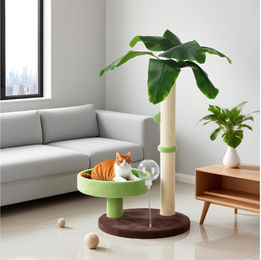 oyajia Kratzbaum Palme in Grün mit Sisalkratzsäule und Liegefläche 70cm Höhe für Katzen – Bild 1 von 4