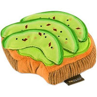 Produktbild von P.L.A.Y. Barking Brunch Avo-doggo Toast Quietschspielzeug für Hunde aus Polyester in Braun und Grün - 87 g