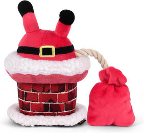 P.L.A.Y. Clumsy Claus Quietschspielzeug für Hunde aus Polyester in Rot - 160 g – Bild 1 von 7
