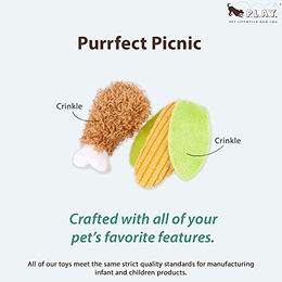 P.L.A.Y. Pet Lifestyle and You Katzen-Plüschspielzeug Feline Frenzy Purrfect Picnic mit Katzenminze bunt - 15 g – Bild 1 von 2