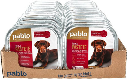Produktbild von Pablo Hundenahrung Huhn, Schwein, Rind, Pute & Lamm - 20 x 300 g