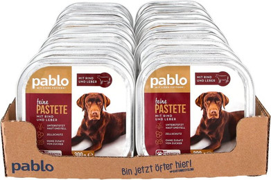 Produktbild von Pablo Hundenahrung Rind & Leber - 20 x 300 g