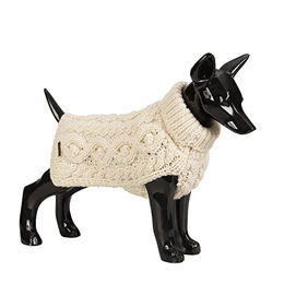 PAIKKA Hunde Strickpullover "Handmade Knit Sweater" weiß, Rückenlänge: 35 cm – Bild 1 von 4