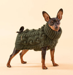 Produktbild von PAIKKA Hundepullover Handmade Knit Sweater grün