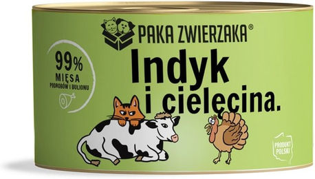 Produktbild von PAKA ZWIERZAKA Nassfutter mit Truthahn und Kalbfleisch für Katzen - 200 g