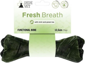 Produktbild von PAKA ZWIERZAKA PEPE Vet Fresh Breath Knochen Minze, grüner Tee für frischen Atem bei Hunden 13,5 cm (70g)