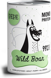 Produktbild von PAKA ZWIERZAKA PEPE Wild Boar 99% (Wildschwein) 800 g monoproteinierte Nahrung