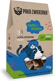 Produktbild von PAKA ZWIERZAKA Samo Fleisch Ziegenfleisch gefriergetrocknet für Hunde und Katzen 70 g