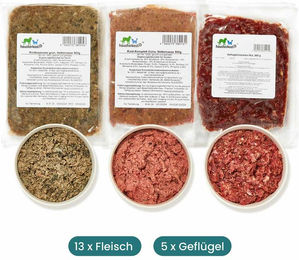 Paket Hund Welpe Frostfutter Menü - 18 x 500 g – Bild 1 von 3