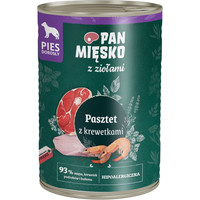 Produktbild von Pan Mięsko Dog Pastete mit Garnelen - 12 x 400 g