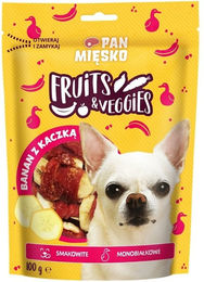 Produktbild von PAN MIĘSKO Fruits and Veggies Banane mit Ente Snacks für Hunde 100 g