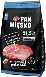 Produktbild von PAN MIĘSKO Kalbfleisch mit Wachtel für große Rassen 3 kg