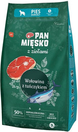 Produktbild von PAN MIĘSKO mit Kräutern Rindfleisch mit Thunfisch S 9 kg für kleine Rassen