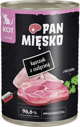 Produktbild von PAN MIĘSKO Nassfutter mit Huhn und Kalbfleisch hypoallergen für Kätzchen 400 g